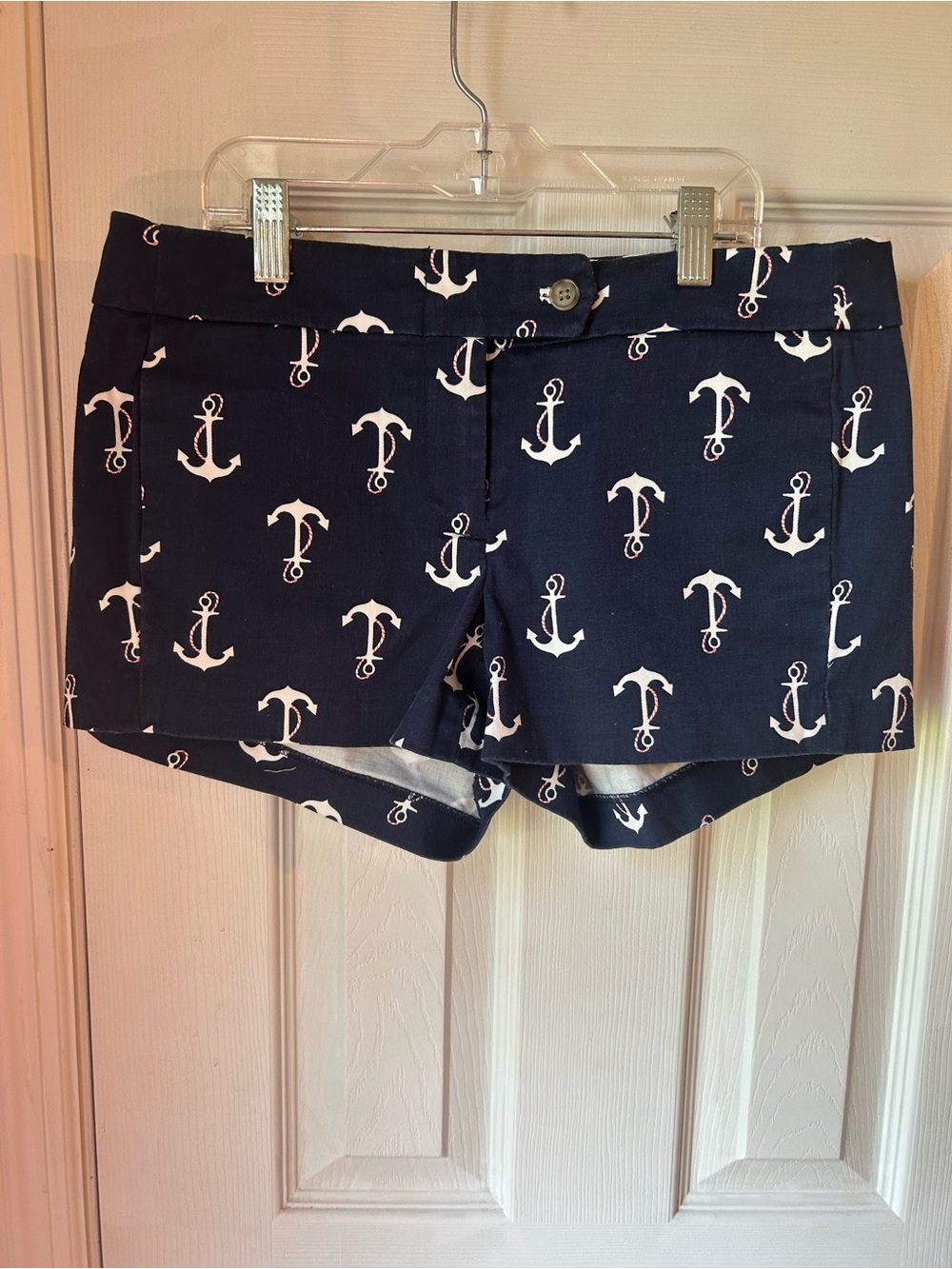 J. Crew Navy Shorts with White Anchor Print